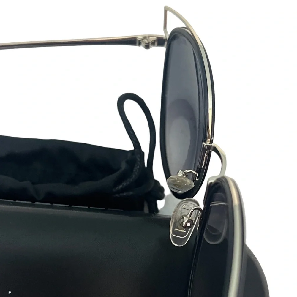 Balmain Paris Oversize Black Metal Sunglasses